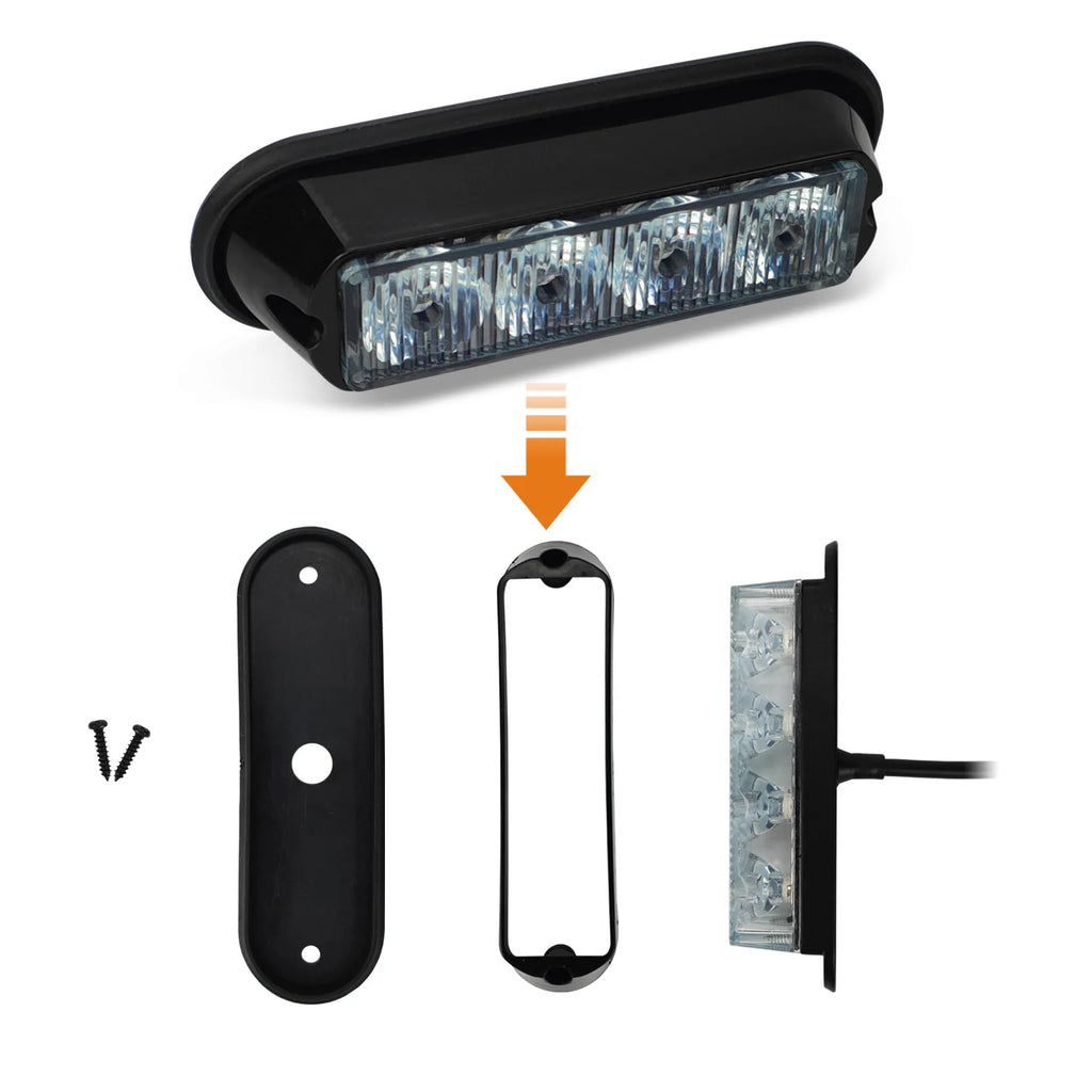Ultra-Bright LED Warning Flash Strobe Lights Emergency Vehicle Lighting for Car Motorcycle Easy Mounting Auto Exterior Lighting