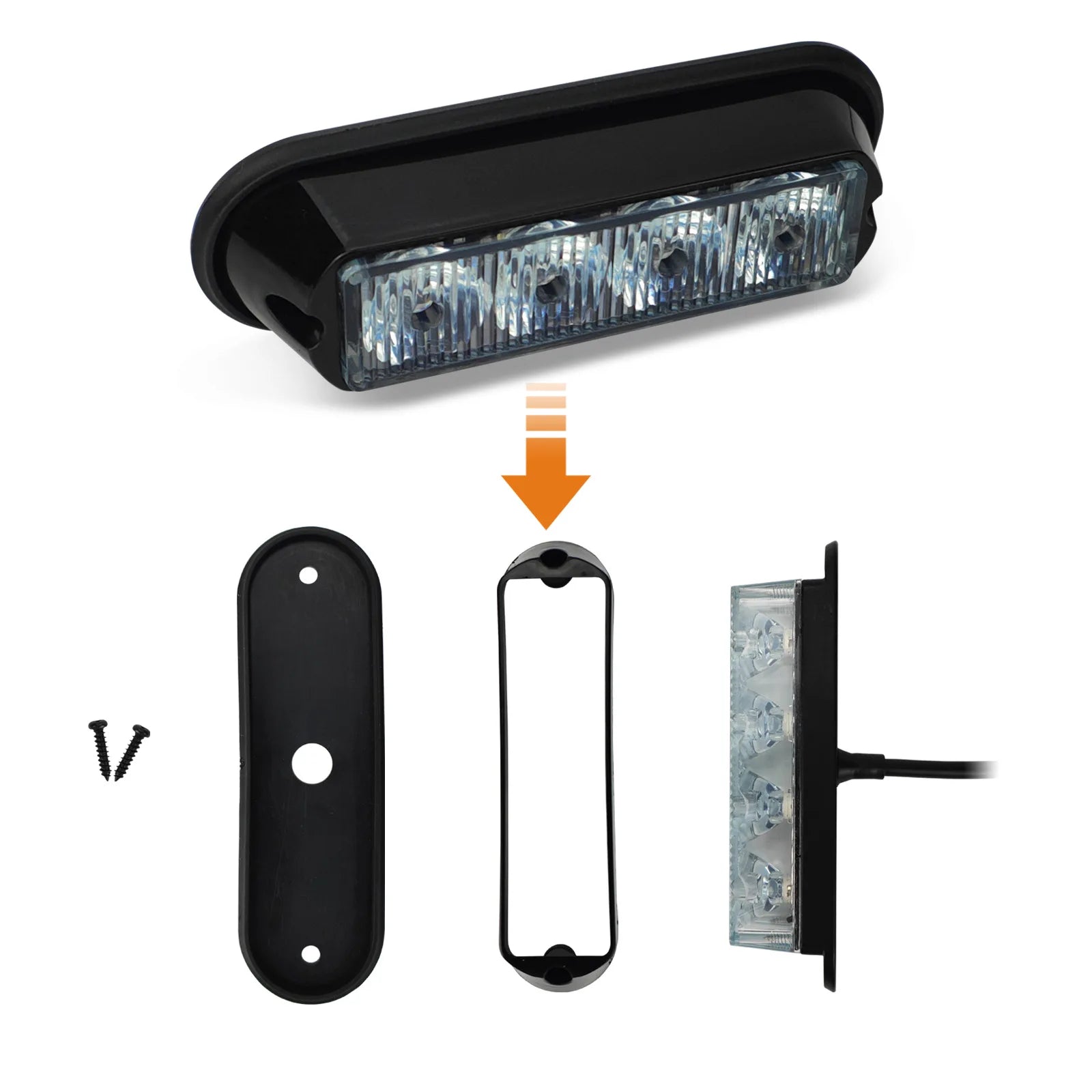 Ultra-Bright LED Warning Flash Strobe Lights Emergency Vehicle Lighting for Car Motorcycle Easy Mounting Auto Exterior Lighting