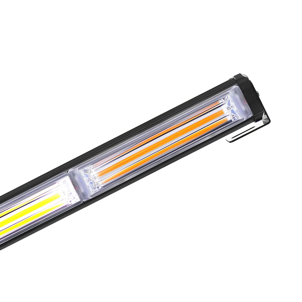 23 Inch Vehicle LED Warning Light Bar Safety Caution Emergency White Amber Strobe Light Bars for Trucks ATV Tow Tractor 12V 24V