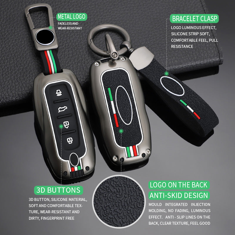 GPRGIT Zinc Alloy Car Key Case Cover for Ford Territory 2019 2020 2021 2022 2023 Equator