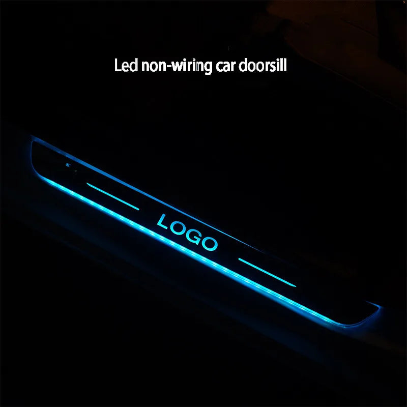 GPRGIT Auto Accessories Illuminated RGB Multi Color Light Moving Car LED Illuminated Door Sill Plate