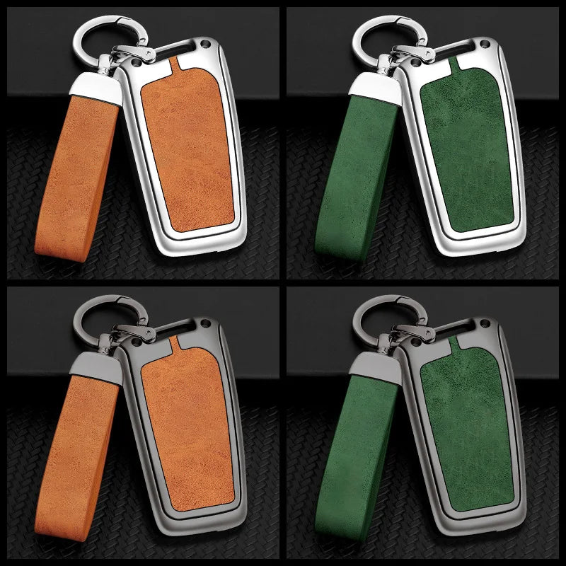 GPRGIT Zinc Alloy Leather Car Logo Key Case Cover for Toyota Auris Corolla Avensis Verso Yaris Aygo Scion TC IM 2015 2016 Camry RAV4