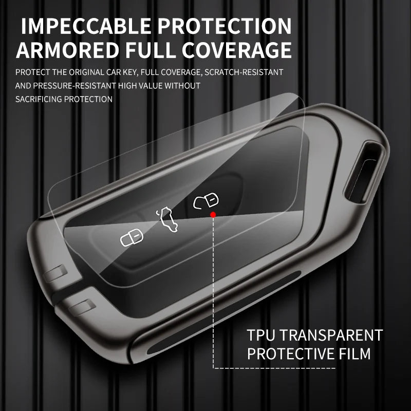 GPRGIT Zinc Alloy Leather Key Case Cover for VW Volkswagen Golf 8 MK8 2020