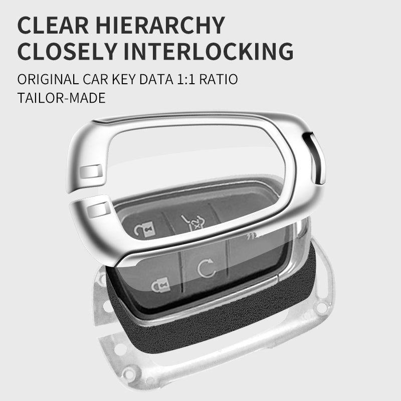 GPRGIT Zinc Alloy Leather Car Key Case Cover 5 Buttons for Cadillac CT6 XT4 XT5