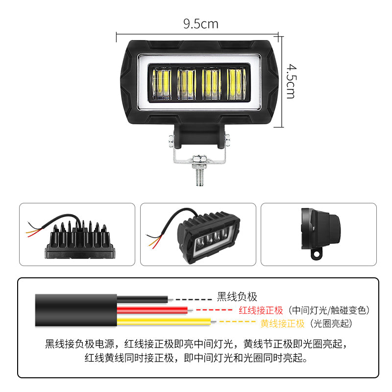 GPRGIT LED Work Light Bar Four Beads Emergency Tool LED Working Light 12V-80V 40W Work Light for Truck