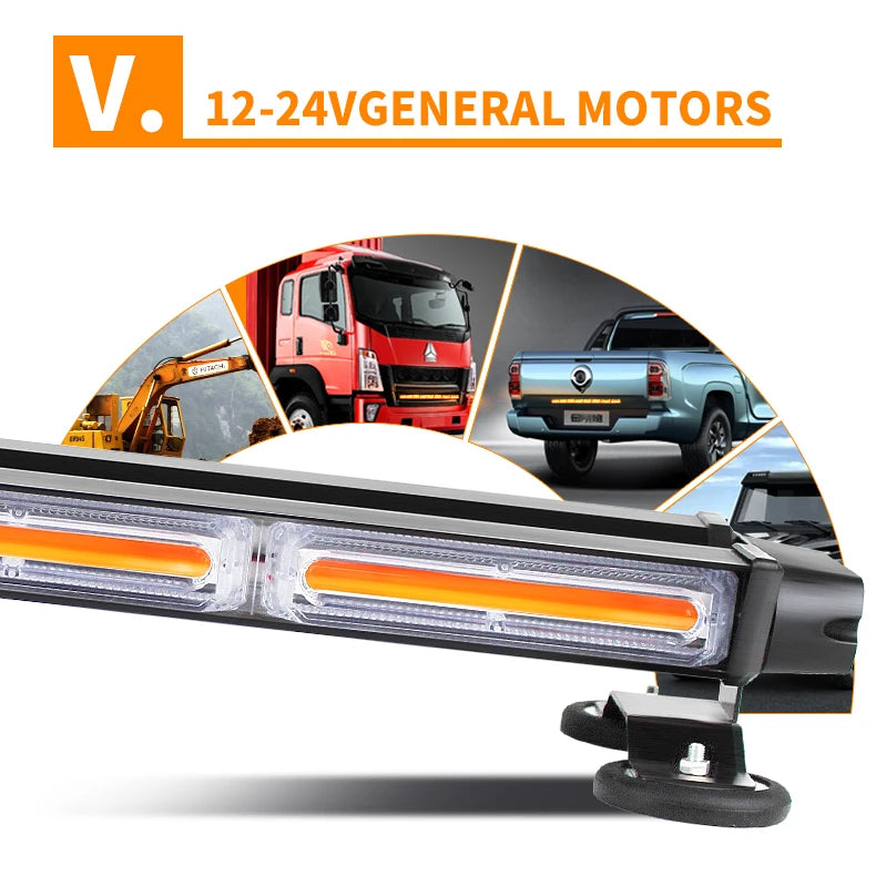 Tow Pickup Led Strobe Light Bar Magnet 4 Side Flashing Emergency Warning Flash Strobe Light For Safety Construction Vehicles
