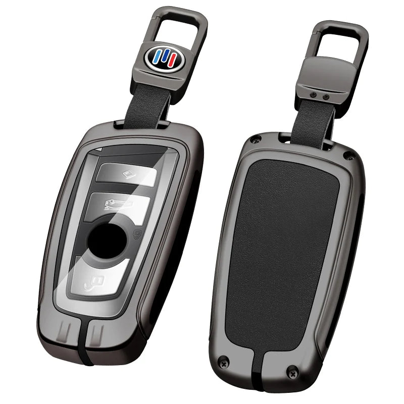 GPRGIT Leather Car Key Case for BMW 1 2 3 4 5 Series F20 F22 F30 F31 F32 Protector Cover Keychain