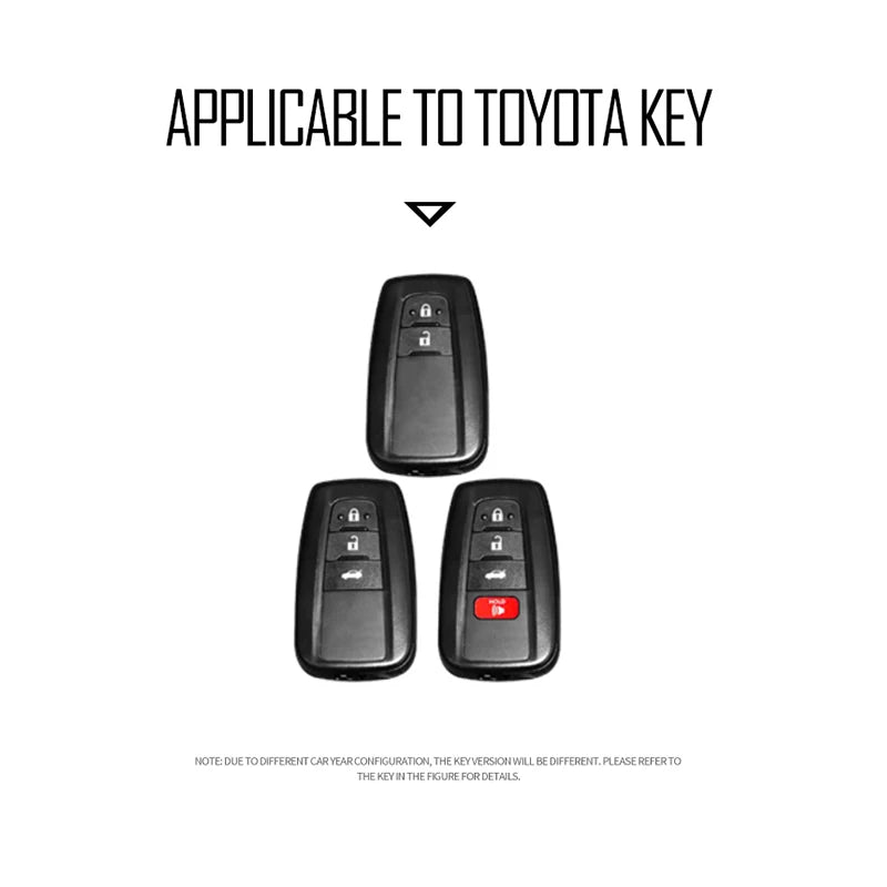 GPRGIT Car Key Case Cover for Toyota CHR Camry Prius Land Cruiser Prado Corolla Yaris RAV4 Highlander Zinc Alloy