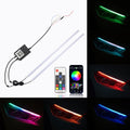 GPRGIT Universal Fit Auto Interior Lighting Strip Light - Colorful Ambient Flow Beam - 12V, 3W, Multi Color, Front Headlight, Surface Mount
