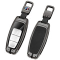 GPRGIT Metal Leather Car Key Case Cover for Audi A3 A4 A6 A7 A8 4K B9 E-tron Q5 Q8 C8 D5 SQ8 Keyless Protector Shell