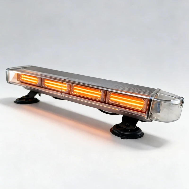 GPRGIT 12V Amber LED Warning Light Bar 20000LM Suction Cup Mount Traffic Advisor Strobe