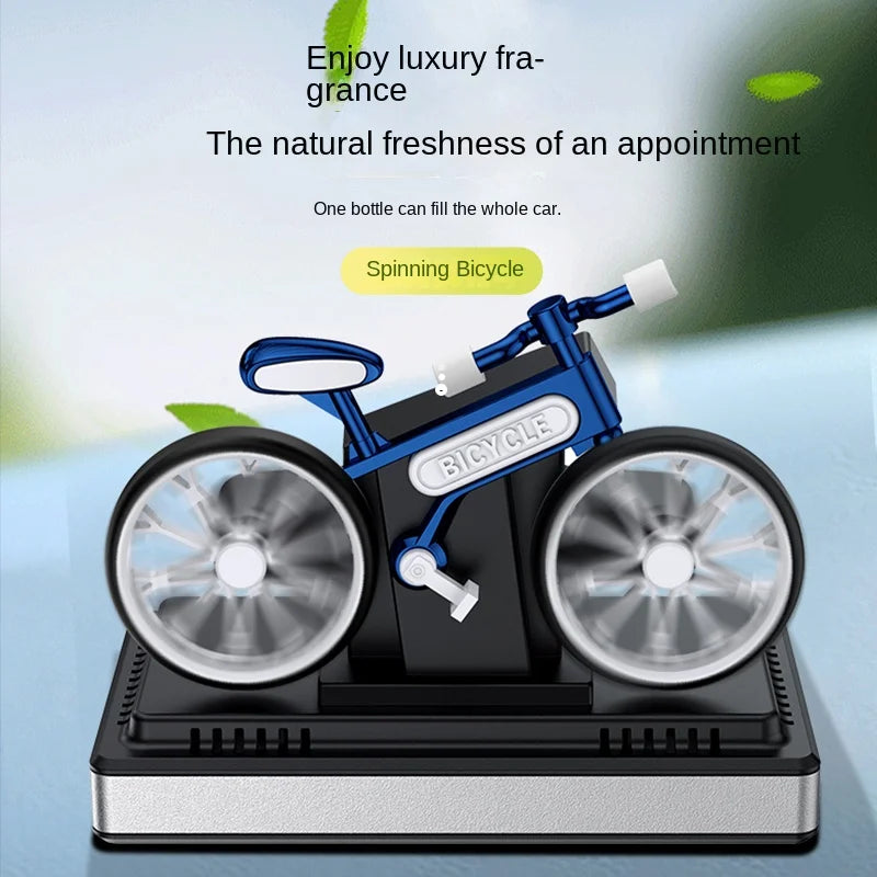 GPRGIT High-Grade Solar Energy Rotating Bicycle Ornament Car Perfume Aromatherapy Dashboard Decoration