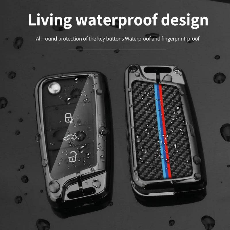 GPRGIT Carbon Car Logo Key Fob for VW Magotan Polo Golf 4 5 6 Mk6 Passat B5 B6 B7 B8 Touran Bora Tiguan Jetta Lavida Skoda Octavia