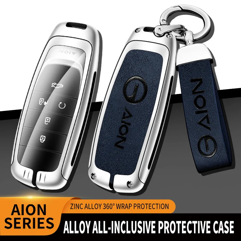 GPRGIT Zinc Alloy Leather Car Key Case Cover for Trumpchi AionS/V/Y/LX Remote Keychain