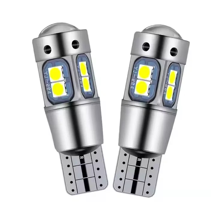 GPRGIT T10 W5W 168 194 LED Bulb White 3030 10SMD 12V Non-polar Canbus No Error Wedge LED Light