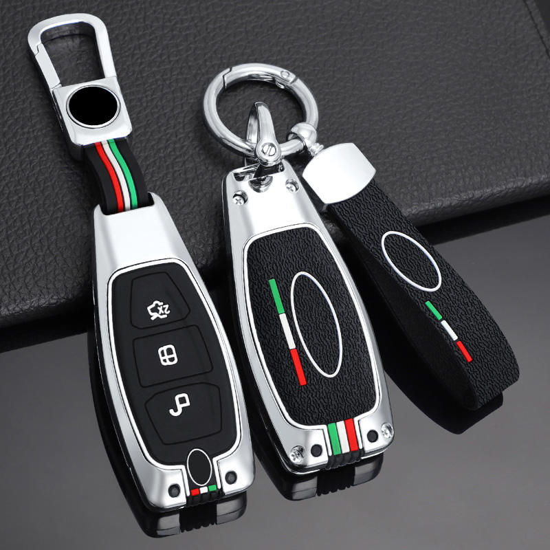 GPRGIT Zinc Alloy Car Key Cover Case Fob for Ford Focus 3/4 ST, Mondeo MK3/MK4, Fiesta, Fusion, Kuga (2013-2018)