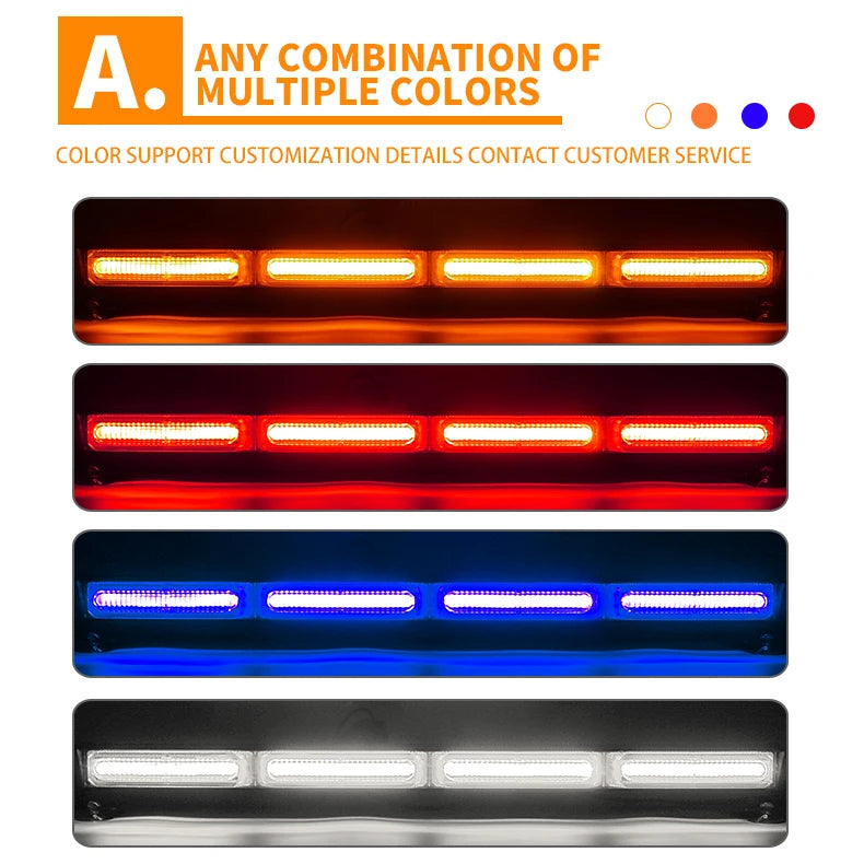 COB Light New Aluminum Single Row Concave Lens 12-24V Concave Lens Offroad Light Bar Dual Row Led Light Bar
