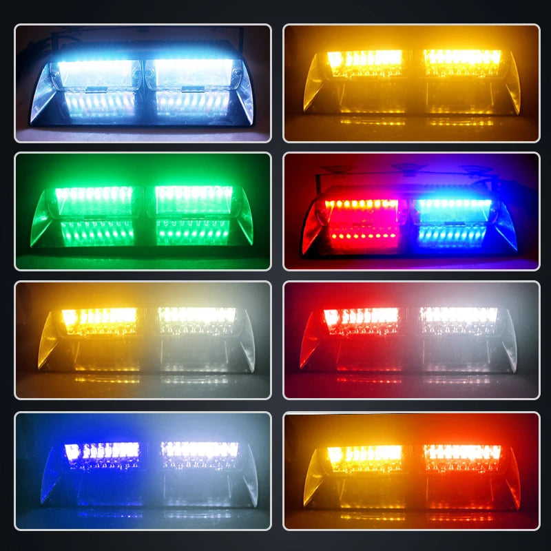 Automotive LED Warning Light Windshield Flashing Dash Light Emergency Strobe Light for Engineering Vehicles Trucks