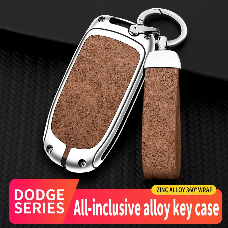 GPRGIT Custom Car Logo Car Key Case for Dodge Ram 1500 Journey Charger Dart Challenger Grand Cherokee Renegade Fiat Chrysler 300C