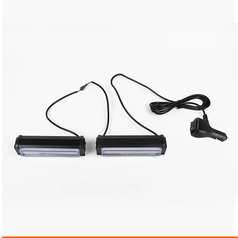 2X Cob LED Warning Light Front Grille Strobe Light Bar LED Emergency Flashing Warning Light Bar for Car Truck Offroad
