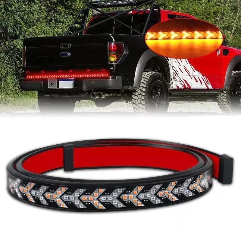 GPRGIT 12V RGB LED Tail Light Strip 9W Silicone Brake Turn Signal for Truck Pickup