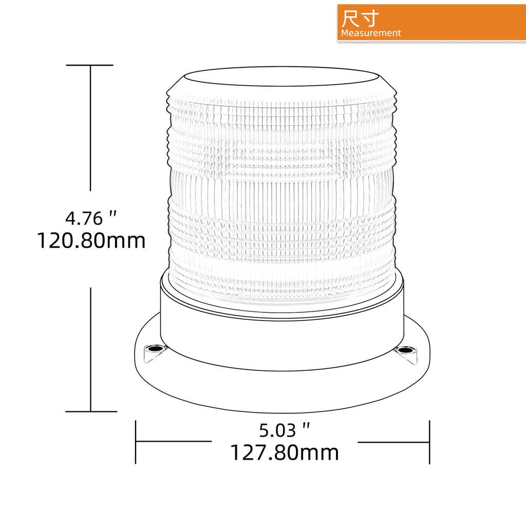 30W LED Rotating Amber Strobe Warning Light for Emergency Vehicles Forklift Truck Tractor Cars-Auto Exterior Lighting