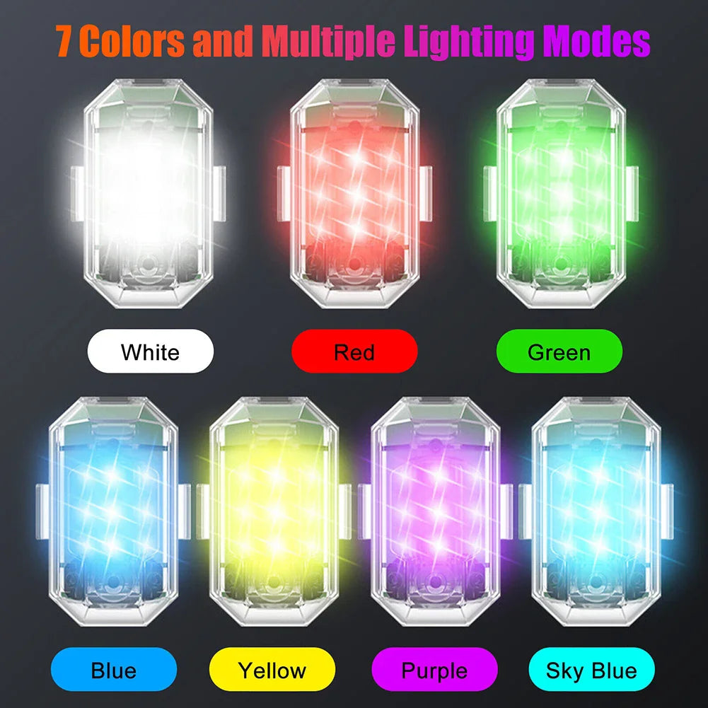 GPRGIT Wireless LED Strobe Light 7 Colors Battery Operated Waterproof High Brightness Flashing Motorcycle Drone Lights