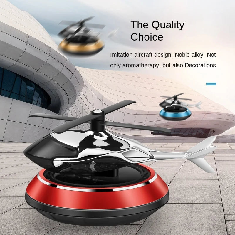 GPRGIT Solar Rotating Aircraft Car Perfume Air Freshener Solid Balm Metal