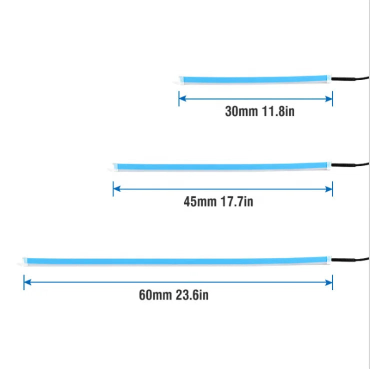 GPRGIT Super Slim Strip Tape Lights Daytime Running Light 30CM White Yellow Blue LED Strip Headlight 12V Flexible Tube DRL