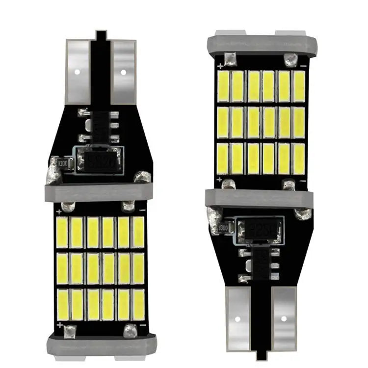 GPRGIT T15 921 W16W 45SMD 4014 LED Additional Brake Lamp Canbus No Error Reverse Lights Daytime Running Light DC12 White