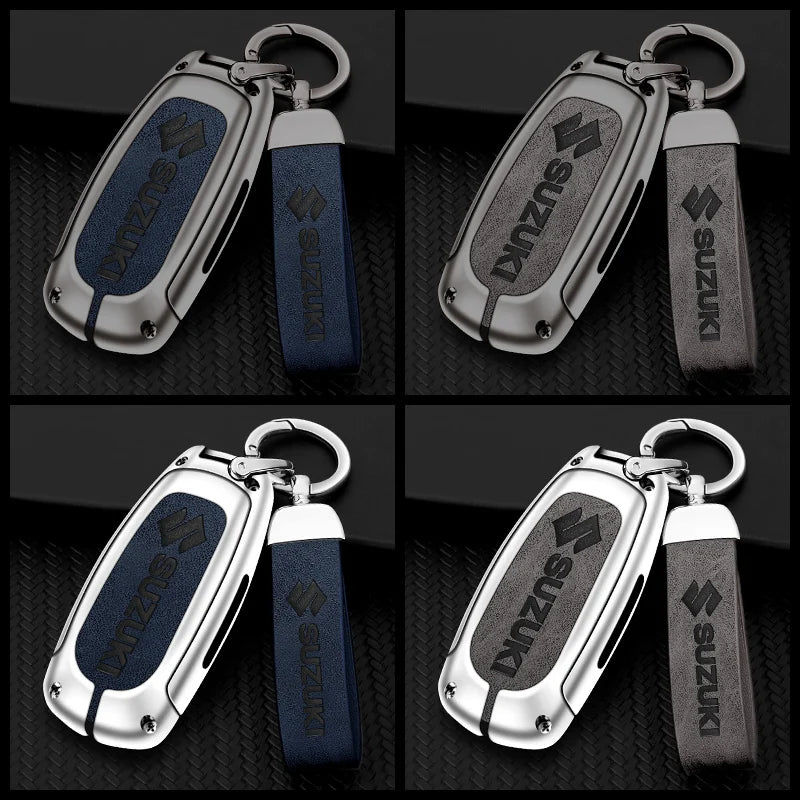 GPRGIT Car Key Case Full Cover New Design Fob Zinc Alloy 2019 Smart Leather for Suzuki Vitara Swift Ignis Kizashi SX4 Baleno Ertiga