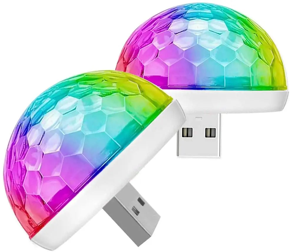 GPRGIT Stage DJ RGB Strobe Magic Ball Mini Disco Light USB Car Atmosphere Lamp Inner Ambient Star Light LED
