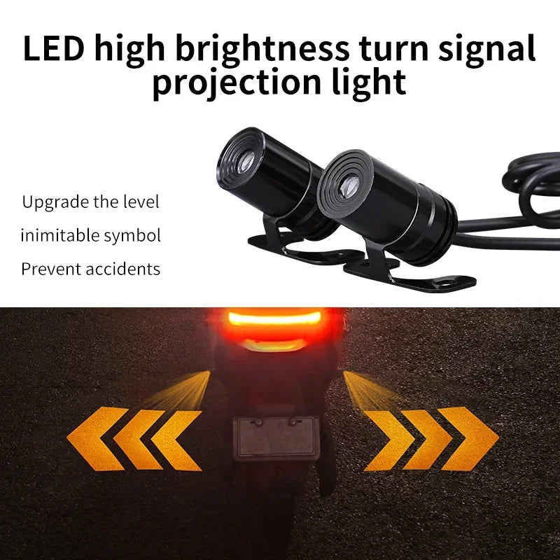 GPRGIT Motorcycle Arrow LED Turn Signal Projection Lamp 12V
