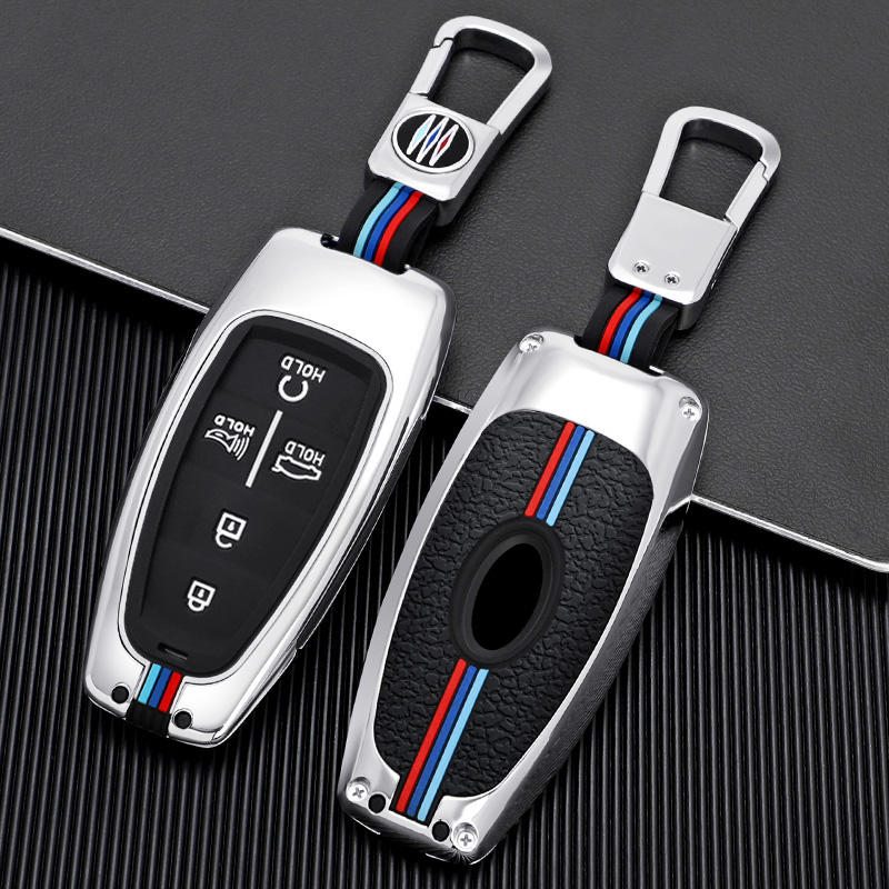 GPRGIT Metal 6-Button Car Key Case for Hyundai Creta, i10, i20, Tucson, Solaris, Sonata Hybrid, NEXO, Santa Fe, Kona, Atos Prime (2022)