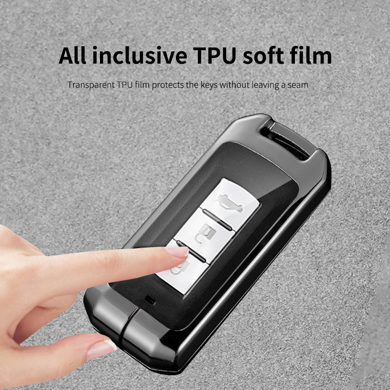 GPRGIT Zinc Alloy Carbon Fiber Car Key Case Cover for Mitsubishi L200 ASX Outlander Eclipse Cross Pajero Sport Lancer Accessories