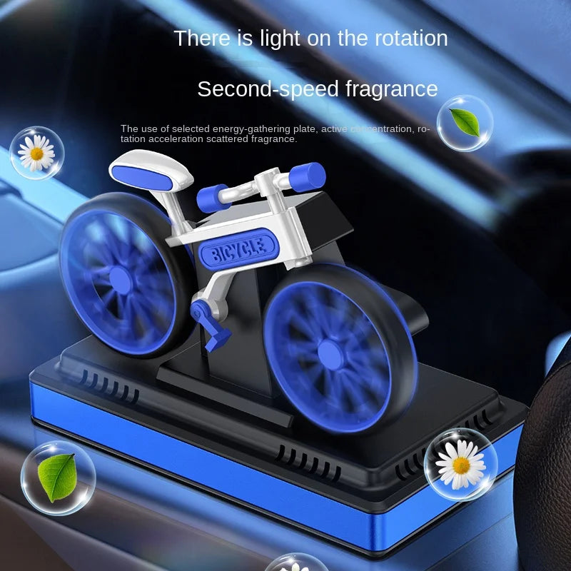 GPRGIT High-Grade Solar Energy Rotating Bicycle Ornament Car Perfume Aromatherapy Dashboard Decoration