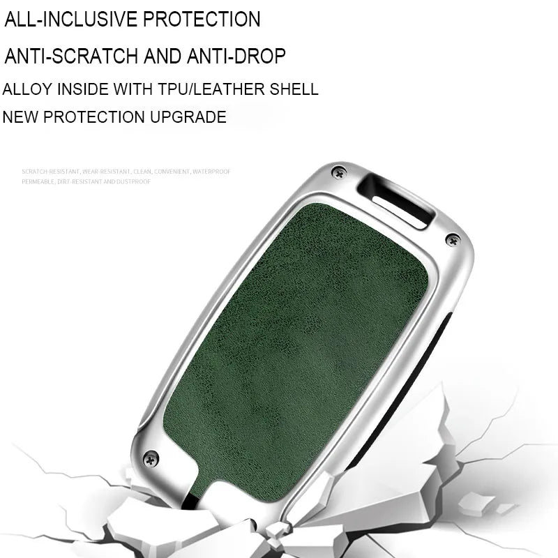 GPRGIT Zinc Alloy Leather Car Logo Key Case Cover for Land Rover Range Rover Sport Evoque Freelander