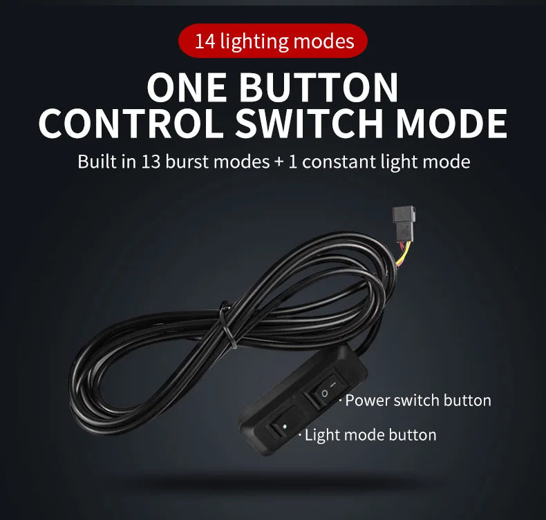 4pcs COB LED Warning Strobe Lights Bar Car Grille Light Day Running LED Flasher Emergency Flashing Lights Kit for Truck