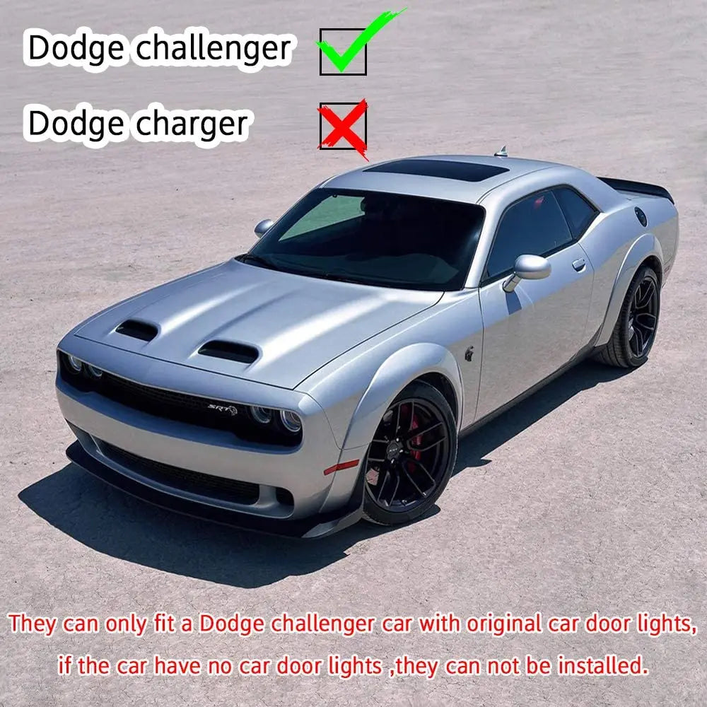 GPRGIT Car LED Logo Lights Ghost Door Projector Welcome Light Accessories Emblem Lamp for Dodge Challenger