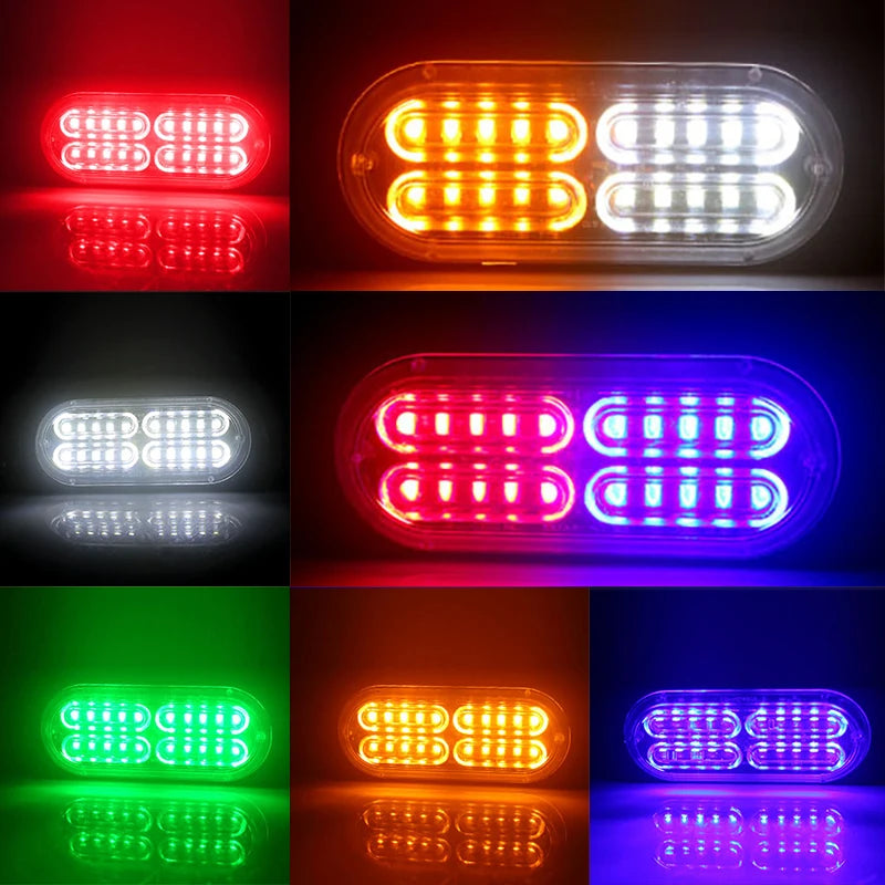 GPRGIT Automotive 12V 24V LED Strobe Light Bar - Grille Marker Beacon - 12-24V, 12W, Spot Beam, IP67, CE/ROHS
