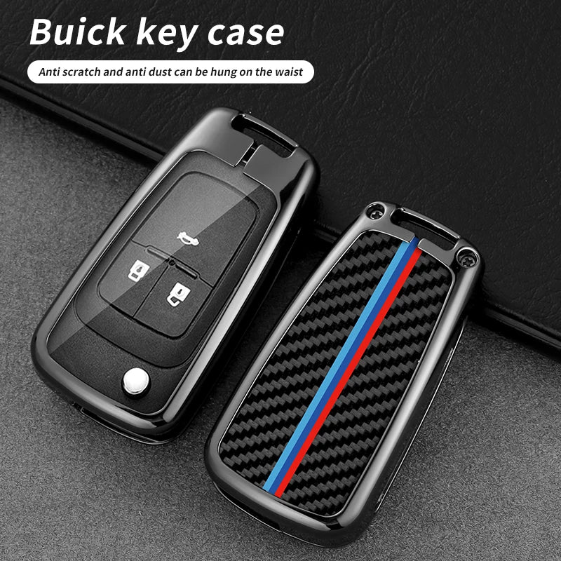 GPRGIT Carbon Fiber Zinc Alloy Car Key Case Cover Shell for Buick OPEL Astra Encore Envision Lacrosse Keychain Accessories