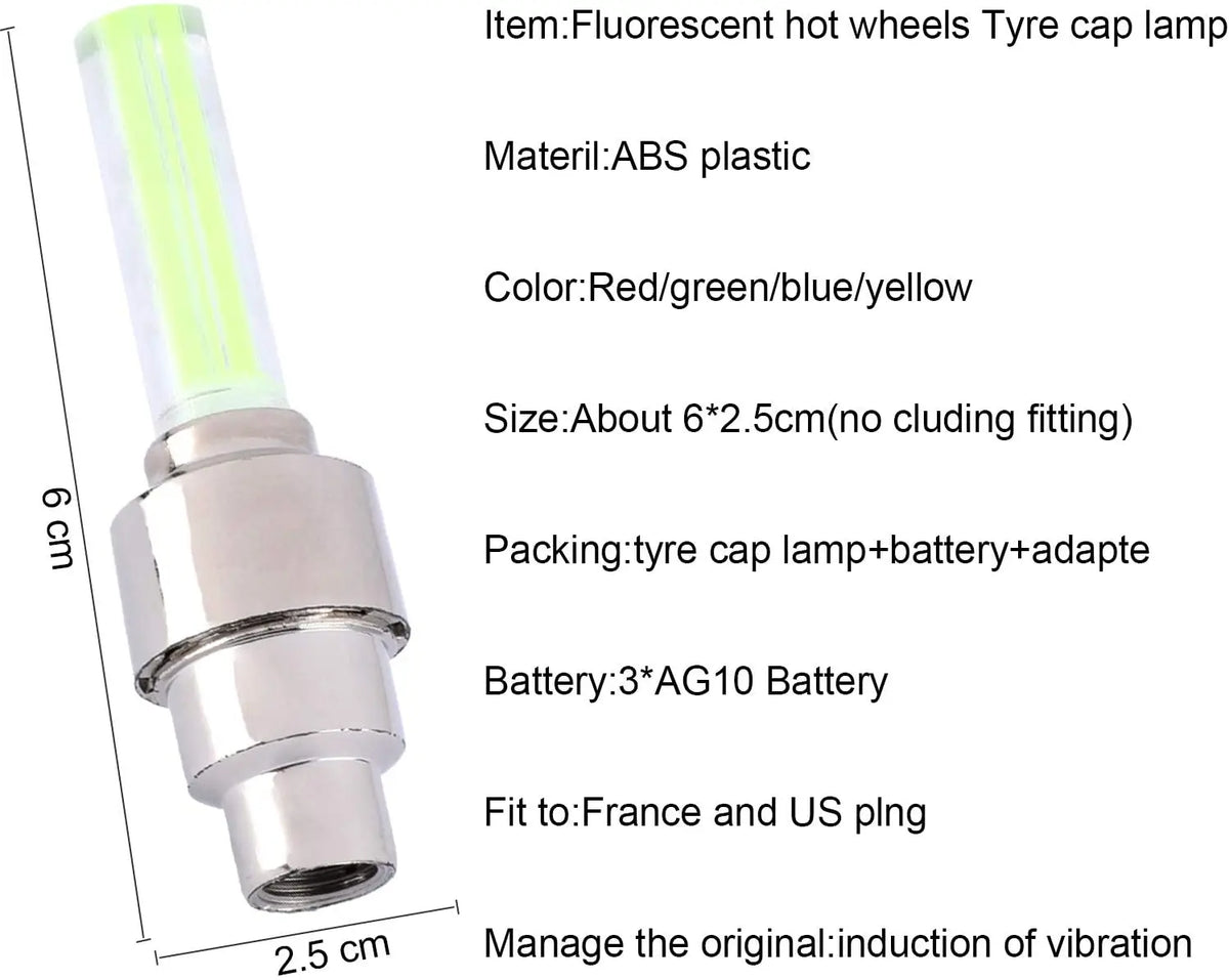 GPRGIT LED Flash Tyre Wheel Valve Cap Light for Car Bike Bicycle Motorbicycle