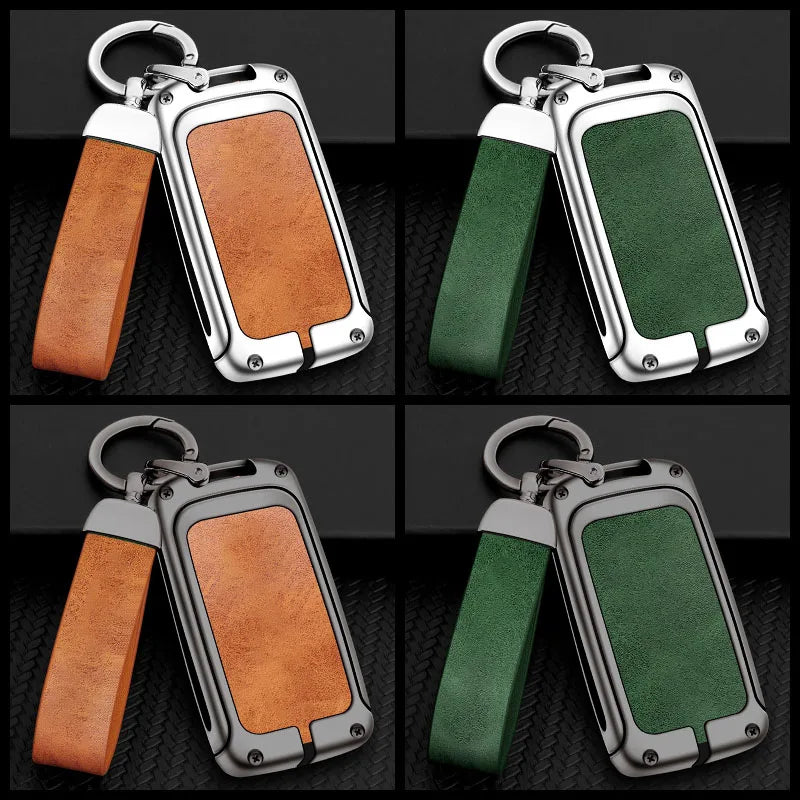 GPRGIT High Quality Zinc Alloy Leather Car Logo Key Case Cover Shell for Mazda 3 Alexa CX4 CX5 CX8 Key Protector Fob Auto Accessories
