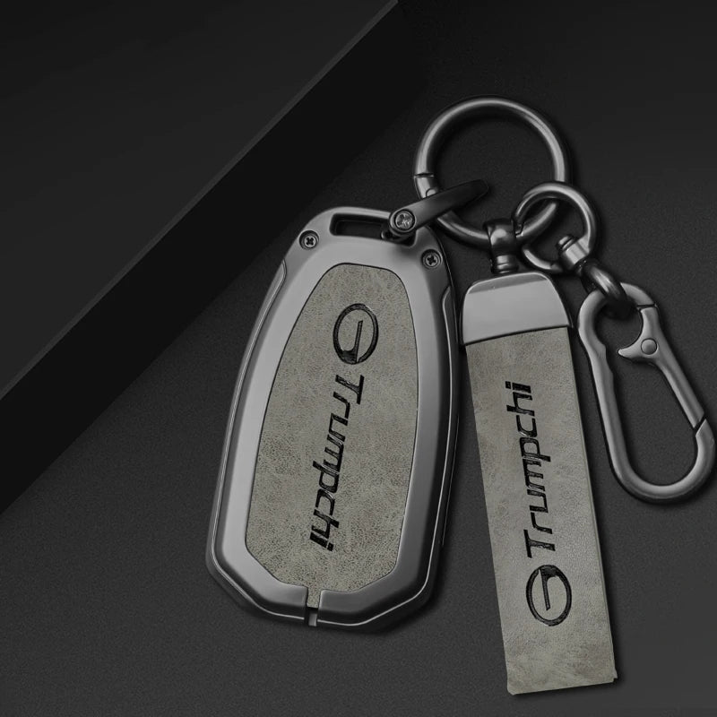 GPRGIT Leather Car Key Case Cover for Trumpchi GAC GS3 2021 Empow J11-J15 J16 Keyless Protector Keychain Keybag