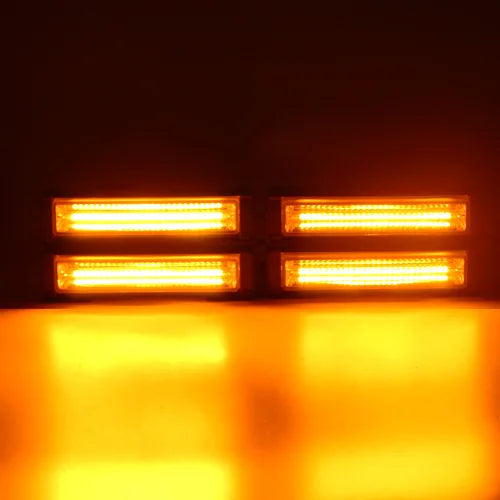 Amber White Red Blue 4 in 1 COB LED Car Grille Strobe Flashing Light Bar Truck Dash Emergency Warning Lamp Bar 12V 24V