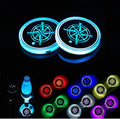 GPRGIT Universal LED Car Cup Holder Lights Mats Pad RGB Interior Decoration Atmosphere Lamp For Ford Jeep VW Audi BMW Chevrolet Dodge