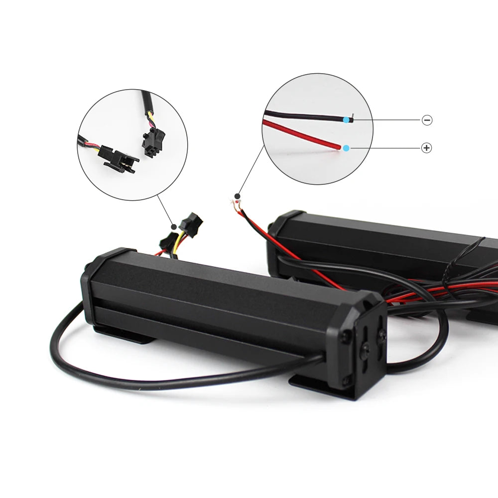 4pcs COB LED Warning Strobe Lights Bar Car Grille Light Day Running LED Flasher Emergency Flashing Lights Kit for Truck