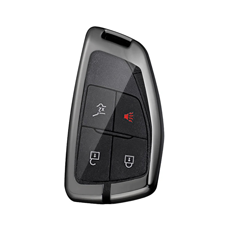 GPRGIT Metal Carbon Fiber Pattern 3 4 5 Buttons Car Logo Key Cover Case for Chevrolet 2015 2016 GMC Yukon Suburban Tahoe Accessories