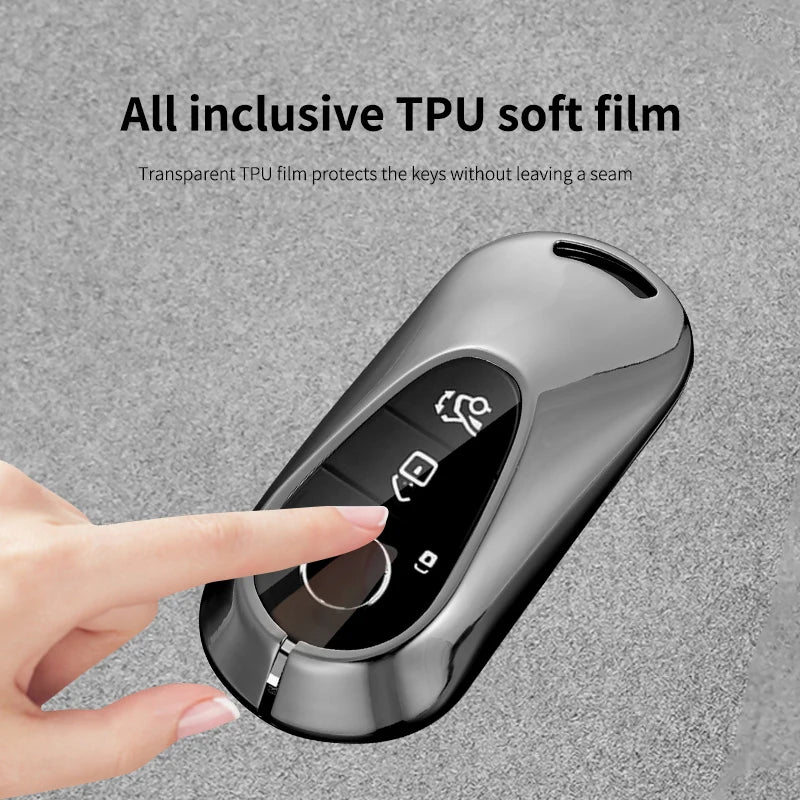 GPRGIT Car Logo Key Case for Mercedes Benz C S Class W223 W206 S260L S350L S400L S450L S500L Maybach S480 S580 2020 2021 2022