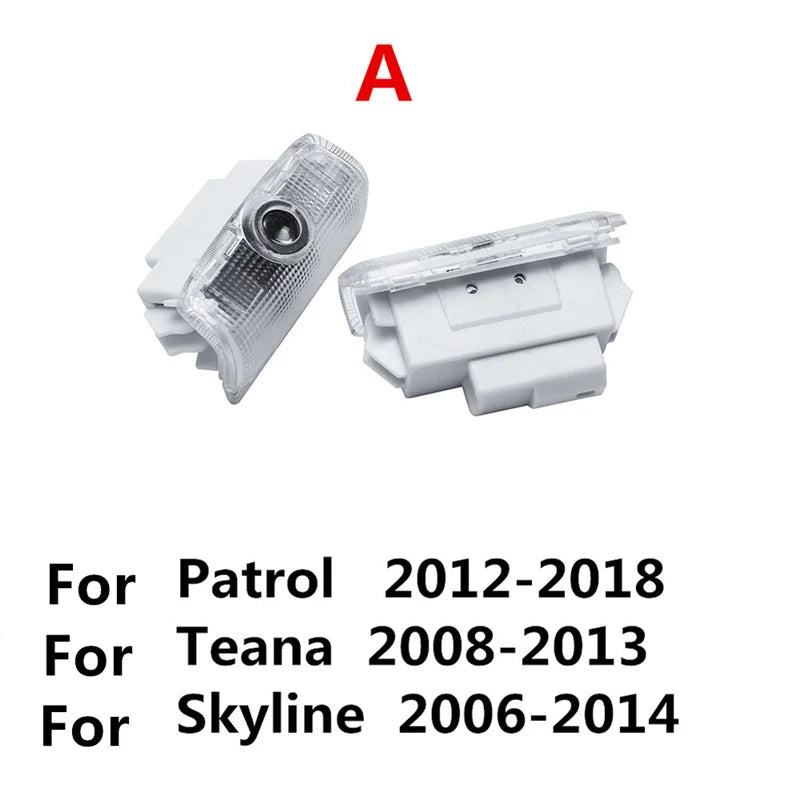 GPRGIT Car LED Door Light Welcome Ghost for Nissan Teana J31 J32 J33 Altima L31 L32 L33 L34 Murano Z50 Z51 Patrol Y62 GTR